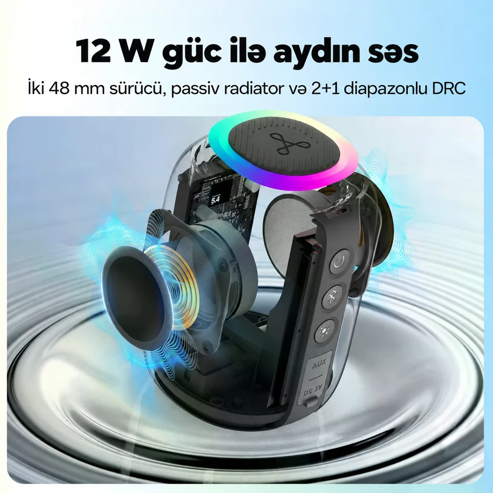 12 W güc. 360° səs.